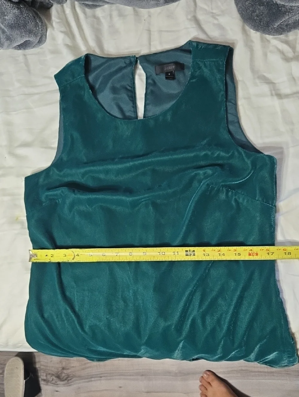J Crew Velvet Ruffle Hem Shift Dress Green Sz 6